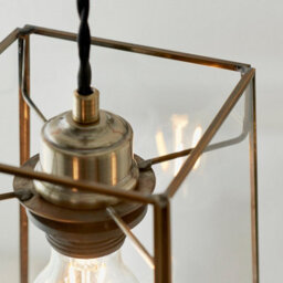 Anson Lighting Orla Light Pendant Shade Finished In Clear Glass And Antique Brass Plate (Shade Only) - thumbnail 5