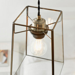 Anson Lighting Orla Light Pendant Shade Finished In Clear Glass And Antique Brass Plate (Shade Only) - thumbnail 3