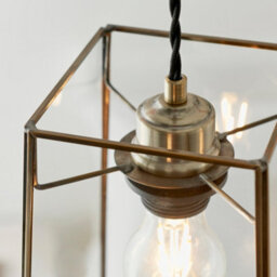 Anson Lighting Orla Light Pendant Shade Finished In Clear Glass And Antique Brass Plate (Shade Only) - thumbnail 6