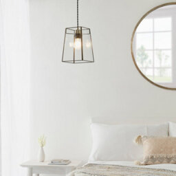 Anson Lighting Orla Light Pendant Shade Finished In Clear Glass And Antique Brass Plate (Shade Only) - thumbnail 1