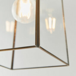 Anson Lighting Orla Light Pendant Shade Finished In Clear Glass And Antique Brass Plate (Shade Only) - thumbnail 2