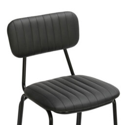 Lamboro Belluno Kitchen Bar Stool With Fixed Height And Backrest, Black - thumbnail 3