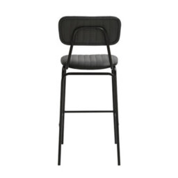 Lamboro Belluno Kitchen Bar Stool With Fixed Height And Backrest, Black - thumbnail 7