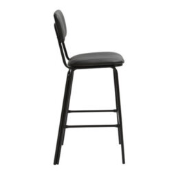 Lamboro Belluno Kitchen Bar Stool With Fixed Height And Backrest, Black - thumbnail 5