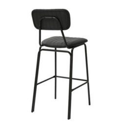 Lamboro Belluno Kitchen Bar Stool With Fixed Height And Backrest, Black - thumbnail 6