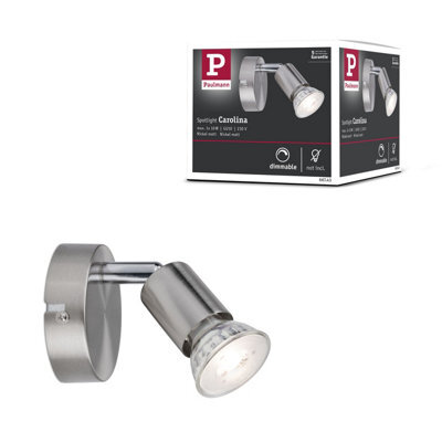 Paulmann 66743 Carolina Spotlight Spot Without Lamp Ceiling Lamp Max. 1X10 Watts Nickel Matt Metal Gu10 - image 1