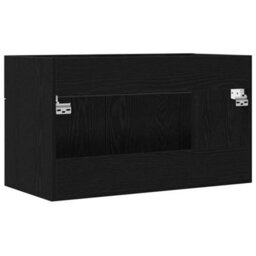 Berkfield Bathroom Sink Cabinet Black Oak 90X38,5X46 Cm Engineered Wood - thumbnail 6