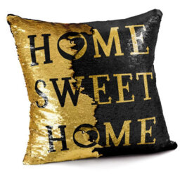 Velosso Two Tone Sequin Sofa Cushion, Zip Closure, Reversible Sequins, Durable High-Quality Finish, Machine Washable - Multicolour - thumbnail 1