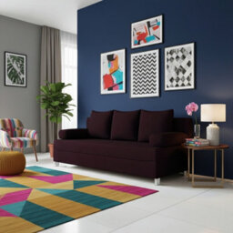 Dover 3 Seater Sofa Bed With Dl Mechanism Bedding Storage 192 Cm Wide Modern Sofa For The Living Room Purple