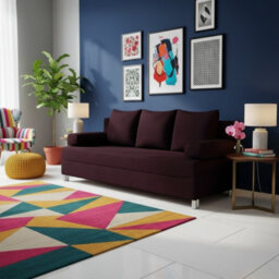 Dover 3 Seater Sofa Bed With Dl Mechanism Bedding Storage 192 Cm Wide Modern Sofa For The Living Room Purple - thumbnail 2
