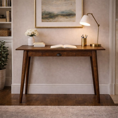 Artisan Furniture Solid Wood Nordic Writing Desk In Classic Grey - image 1
