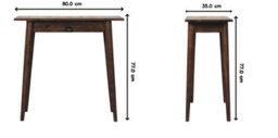 Artisan Furniture Solid Wood Nordic Writing Desk In Classic Grey - thumbnail 8