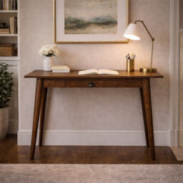 Artisan Furniture Solid Wood Nordic Writing Desk In Classic Grey