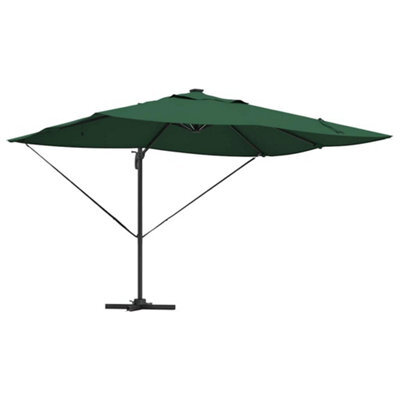 Berkfield Elegant Cantilever Roma Parasol With Leds Green 352X251X265 Cm Aluminium - image 1