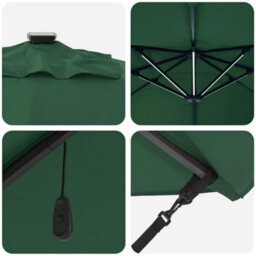Berkfield Elegant Cantilever Roma Parasol With Leds Green 352X251X265 Cm Aluminium - thumbnail 9