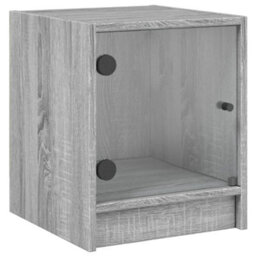 Berkfield Bedside Cabinets With Glass Doors 2 Pcs Grey Sonoma 35X37X42 Cm - thumbnail 6