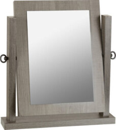 Seconique Lisbon Dressing Table Mirror In Black Wood Grain Finish Adjustable Swivel Base