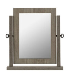 Seconique Lisbon Dressing Table Mirror In Black Wood Grain Finish Adjustable Swivel Base - thumbnail 3