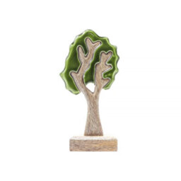 Serenityy Lost In The Forest - Single 3D Wooden Tree Decoration In Green Mango Wood And Enamel, 20X10Cm - thumbnail 8
