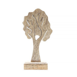 Serenityy Lost In The Forest - Single 3D Wooden Tree Decoration In Green Mango Wood And Enamel, 20X10Cm - thumbnail 3