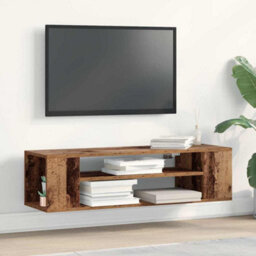 Berkfield Modern Tv Cabinet Old Wood Engineered Wood 100 X 30 X 26.5 Cm Tv Cabinet - thumbnail 2