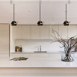 Long Life Lamps Company Mini Globe Modern Black Marble Ceiling Pendant Lamp Shade Brass Holder H3071 - thumbnail 8