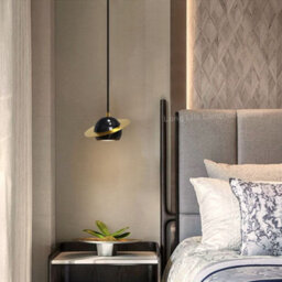 Long Life Lamps Company Mini Globe Modern Black Marble Ceiling Pendant Lamp Shade Brass Holder H3071 - thumbnail 9
