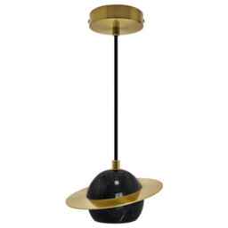 Long Life Lamps Company Mini Globe Modern Black Marble Ceiling Pendant Lamp Shade Brass Holder H3071 - thumbnail 4