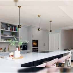Long Life Lamps Company Mini Globe Modern Black Marble Ceiling Pendant Lamp Shade Brass Holder H3071 - thumbnail 7
