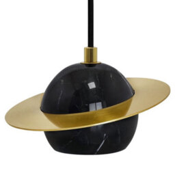 Long Life Lamps Company Mini Globe Modern Black Marble Ceiling Pendant Lamp Shade Brass Holder H3071