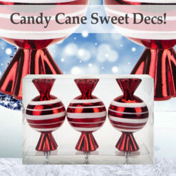 Red & White Sweet Baubles Candy Cane (3 Pack) - Christmas Decorations - thumbnail 3