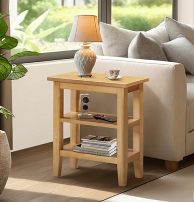 Hallowood Furniture Aston Side Table With 2 Shelves - image 1