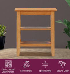 Hallowood Furniture Aston Side Table With 2 Shelves - thumbnail 4