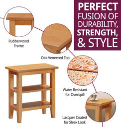 Hallowood Furniture Aston Side Table With 2 Shelves - thumbnail 2