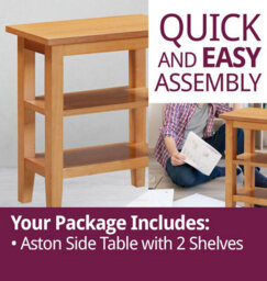 Hallowood Furniture Aston Side Table With 2 Shelves - thumbnail 7