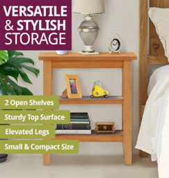 Hallowood Furniture Aston Side Table With 2 Shelves - thumbnail 5