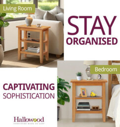 Hallowood Furniture Aston Side Table With 2 Shelves - thumbnail 6