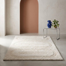 Sweeek - Indoor Rug With Geometric Patterns Cream 170X120 Cm - Mae - thumbnail 1