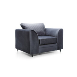 Abakus Direct Chicago Velvet Armchair In Dark Grey - thumbnail 2