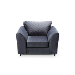 Abakus Direct Chicago Velvet Armchair In Dark Grey - thumbnail 4