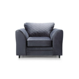 Abakus Direct Chicago Velvet Armchair In Dark Grey - thumbnail 1