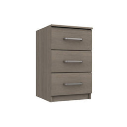 Rochester 3 Drawer Bedside Chest - Grey Oak On Express Delivery And Ready Assembled - thumbnail 2