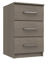 Rochester 3 Drawer Bedside Chest - Grey Oak On Express Delivery And Ready Assembled - thumbnail 1