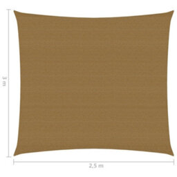 Berkfield Sunshade Sail 160 G/m2 Taupe 2.5X3 M Hdpe - thumbnail 6