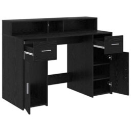 Berkfield Modern Desk Black Oak 120X55X91 Cm Engineered Wood - thumbnail 6