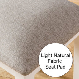 The Furniture Market Cheshire Cream Painted Dressing Table Stool With Natural Fabric Seat Pad, Tapered Foot Design, Premium Quality Construction - thumbnail 4