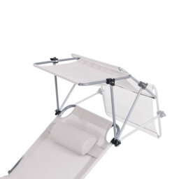 Sobuy Ogs48-Mi, Folding Chair Sun Lounger With Adjustable Sun Shade And Backrest, Beige,cream,w193Xd55.5Xh103 - thumbnail 9