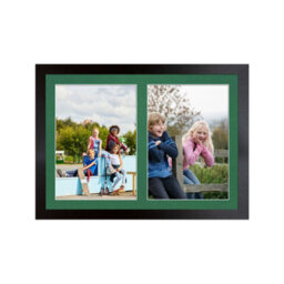 AK Frames 20X14 Matte Black Modern Multi Photo Frame With Emerald Mount - Holds 2 Apertures (2X) A4 Photos - thumbnail 1