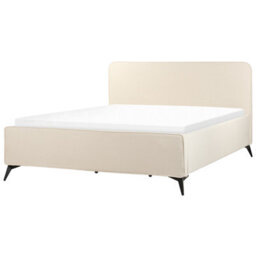 Beliani Bed Corduroy Valognes 180 X 200 Cm (Eu Super King) Light Beige - thumbnail 4