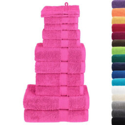 Berkfield 12 Piece Premium Towel Set Solund Pink 600 Gsm - thumbnail 2